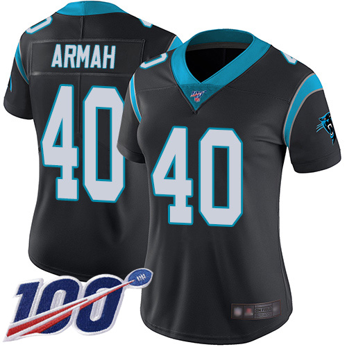 Carolina Panthers Limited Black Women Alex Armah Home Jersey NFL Football #40 100th Season Vapor Untouchable->carolina panthers->NFL Jersey